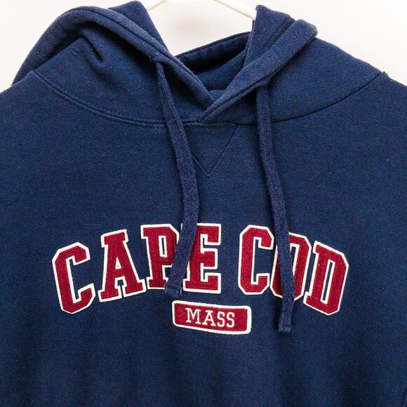 Cape Cod Co. Men’s Large Navy Hoodie Pullover Lettering Logo Kangaroo Pocket - Picture 2 of 9